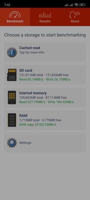 Redmi Note 11S Speicher Benchmark