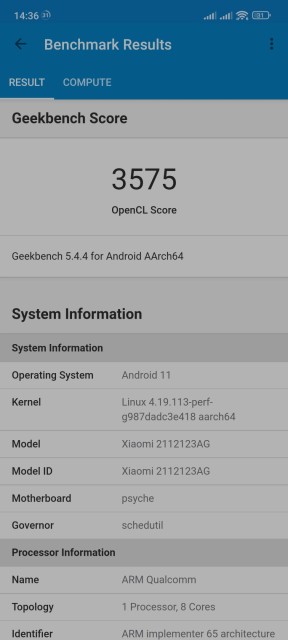 Xiaomi 12X Geekbench Benchmark