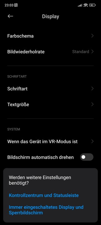 Redmi Note 12 Pro+ 5G Display Einstellungen