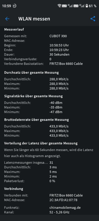 Cubot X90 WLAN Test 1