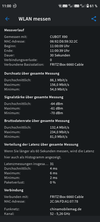 Cubot X90 WLAN Test 2