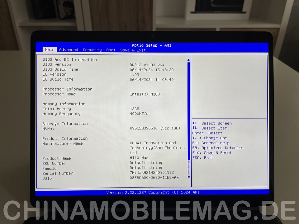 Chuwi Hi10 Max UEFI BIOS