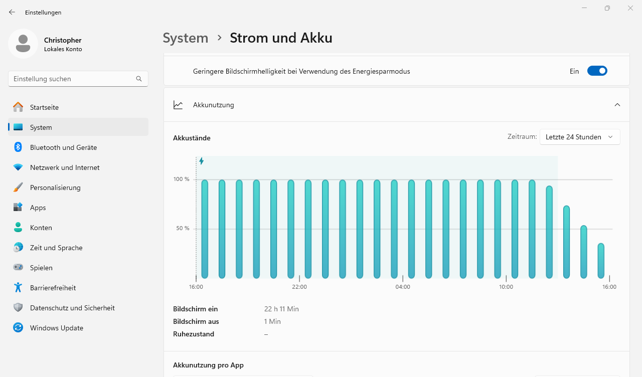 Chuwi Hi10 X1 Akkulaufzeit