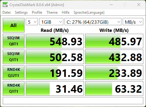 Chuwi Hi10 X1 SSD Benchmark