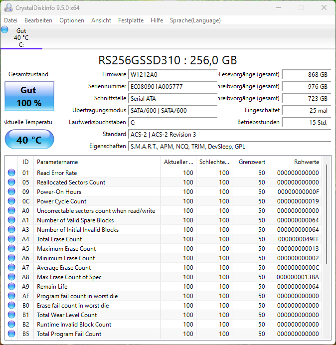 Chuwi Hi10 X1 SSD Info