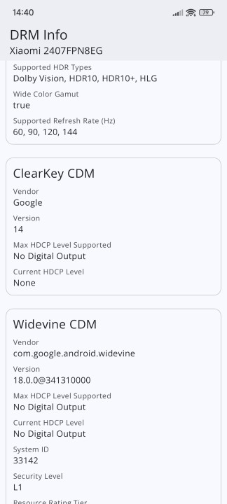 Xiaomi 14T Pro DRM Info