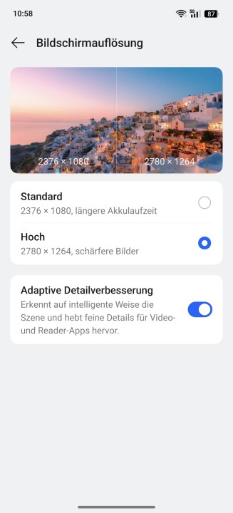 Realme GT7 Pro Display Einstellungen