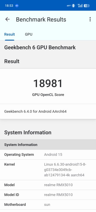 Realme GT7 Pro Geekbench GPU Benchmark