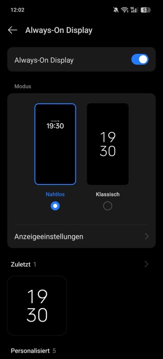 Oppo Find X8 Pro Display Einstellungen